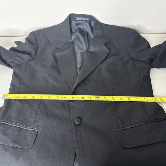 Pierre Balmain Tuxedo Jacket Blazer Men 42S Black 100% Wool Formal Wedding Satin - Picture 11 of 11
